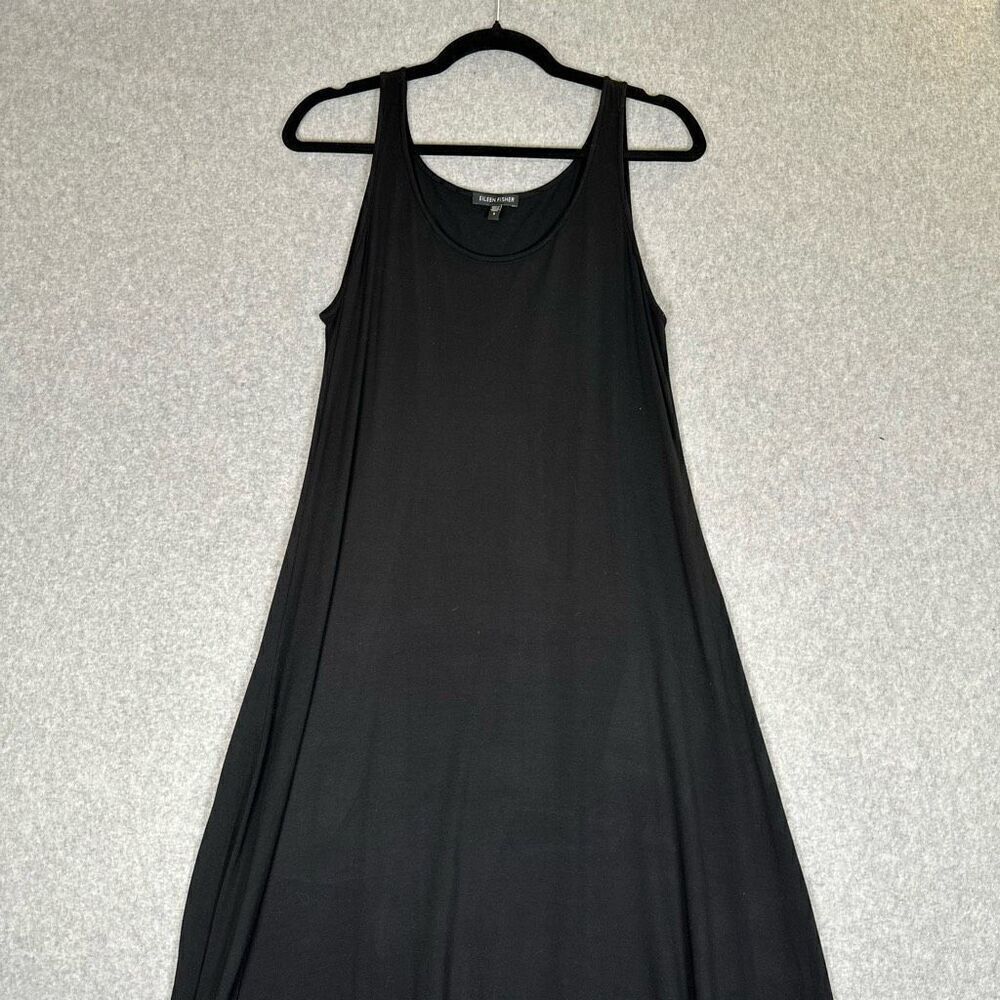 Eileen Fisher black maxi dress womens small sleeveless tank minimalist lagenlook